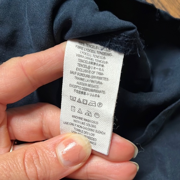 Free People Campus Button Down Navy Blue Top - Picture 7 of 9